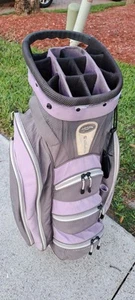 Golf Women's Cart Bag ADAMS 14 Div LILAC Gray Shoulder Strap Rain Cover - Picture 1 of 10