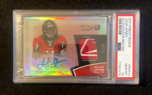 JULIO JONES 2011 FINEST Rc AUTO REEBOK PATCH RED REFRACTOR /50 PSA 10 POP1