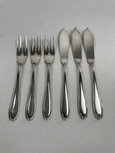 Fischbesteck - 3 Personen / 6 Teile - Punze: 'Martin 90' - 90er Versilberung - Bild 1 von 13