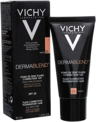 VICHY Dermablend Fluid Corrective Foundation 35 Sand (SPF 28) - 30ml - Image 1 of 4