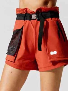 NWT Women's NIKE Naomi Osaka Red Cinnamon Utility Tennis Shorts w/Belt Size XS - Picture 1 of 10