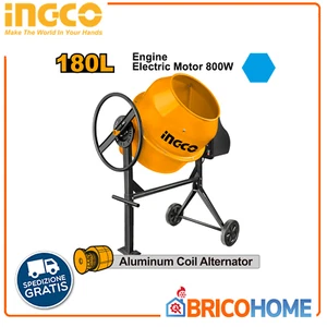 Elektrischer Betonmischer 180 L. 800W INGCO CM30-1E - Knetmaschine Betonmischer - Bild 1 von 1