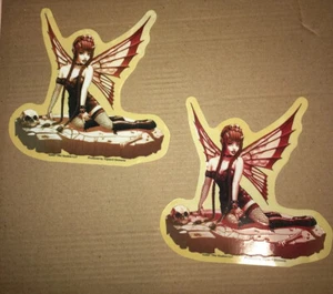Lot Of 2 RED ROCK FAIRY Sticker Car Decal sexy faery dark faerie - Picture 1 of 6