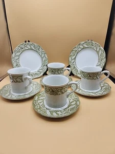 J & G Meakin England Renaissance Set Of 4 Cups And Saucers And 2 Dessert Plates - Picture 1 of 13