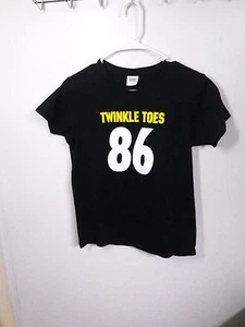 PITTSBURGH STEELERS YOUTH SMALL SOLID BLACK GILDAN TSHIRT FOOTBALL HINES WARD 86 - Picture 1 of 6