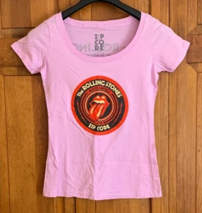 Women's ZIP CODE S/S Pink Rolling Stones 2015 North America Zip Code Concert Tee - Picture 1 of 4