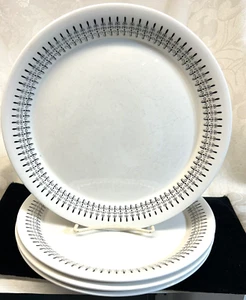 Platos de cena Mid Century SHENANGO Restaurant Ware, Sho269 pergaminos y puntos negros - Imagen 1 de 3