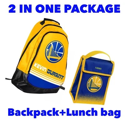 Mochila Kevin Durant NBA Golden State Warriors + Bolsa de almuerzo Paquete 2 en 1 Foto 1 de 4