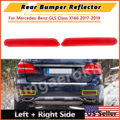 Reflector de parachoques trasero izquierdo + derecho 2 piezas para Benz 2017-2019 GLS X166 GLS63 GLS350d Foto 1 de 4