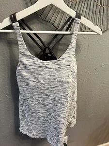 Lululemon Womens Gray Free To Be Serene Bra Tank Top 2 in 1 Size 4 Tiger Space - Picture 1 of 7