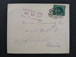 Ohio: Cincinnati 1897 Registered Cover to Augusta, Maine, Violet Marking - Picture 1 of 2