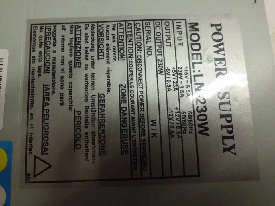 LN-230W Clone Replacement AT Power Supply - Image 1 of 1