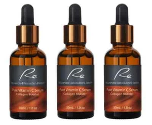 Re Pure Vitamin C Serum Collagen Booster with Hyaluronic Acid - 3 pack - 3x30mL. - Picture 1 of 6