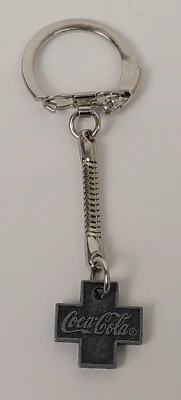 Винтажный металлический оловянный крест брелок для ключей Coca Cola держатель сумка подвеска кока-кола газировка - Изображение 1 из 4