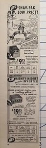 ATR Shav-Pak Might Enano Inversor Enchufes En Coche Barco Anuncio Impreso De Colección 1955 - Imagen 1 de 2