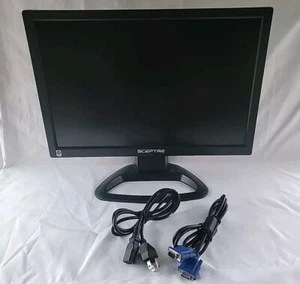 SCEPTRE 20 Inch LCD Monitor 1080P + VGA cable black Tested good - Picture 1 of 6