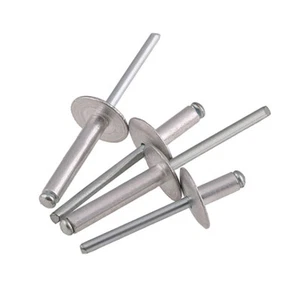 5mm Extra Large Flange Head Pop Rivets Aluminium Open Blind Rivets Lenght 8-25mm - Picture 1 of 5