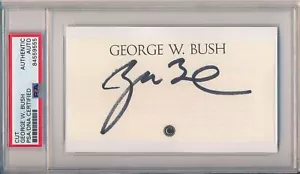 George W. Bush handsignierter Schnitt auf 3x5 Karteikarte PSA/DNA - Bild 1 von 2