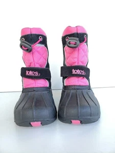 Totes Tammy Black Schnee Wasserdicht Winterstiefel Schwarz/Pink Größe 7 Mädchen (Jugend) - Bild 1 von 10