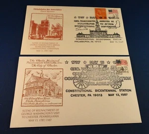 (2): Covers: Reenactment of George Washingtons Visit Chester PA. 1787 - 5-13-87 - Picture 1 of 8