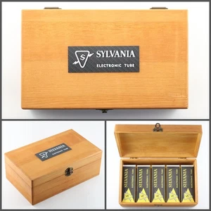SYLVANIA Vacuum Tube Storage Wooden Box +5pcs free boxes for 27 6F8G 6J5G 6J7G - Picture 1 of 12