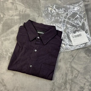 Bonobos Shirt Mens Small Purple Tailor Fit Long Sleeve Button Up Polo Pocket NEW - Picture 1 of 12