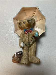 Sammelfigur Teddy  Bär Regenschirm Gilde Vintage - Bild 1 von 5