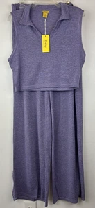 Conjunto de ropa de salón para mujer 3X alto más bolsillos suaves 2 piezas nuevo elástico pierna ancha acogedor nuevo - Imagen 1 de 11