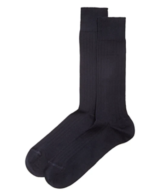 The Mens Store at Bloomingdale Ribbed Cotton Blend Socks  Navy Sz 10-13 - Image 1 of 1