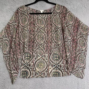 Camicia camicia Tiny Anthropologie donna taglia XS maglia floreale canotta seta mantello manica - Foto 1 di 10