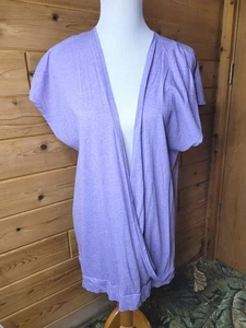 J Jill Pure Jill Womens Large Surplice Pullover Wrap Top Purple Pima Cotton - Picture 1 of 5