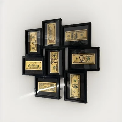 The Dark & Gold Luxury Gold Foil Dollar Picture Frame By LTN - Image 1 of 4