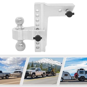 8" inch Adjustable Trailer Hitch Heavy Duty Tow Hitch 2.5" Receiver 3 Ball Heads - Picture 1 of 17