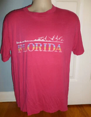 Vintage 1980s Florida Tourist Velva Sheen Rainbow T-Shirt Extra-Large XL - Image 1 of 4