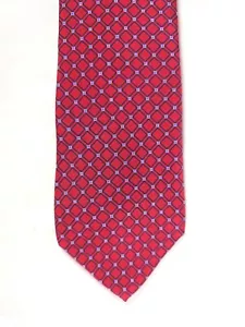 GEORGE MACHADO RED SILK GEOMETRIC NECKTIE 56" X 3.75" - Picture 1 of 2