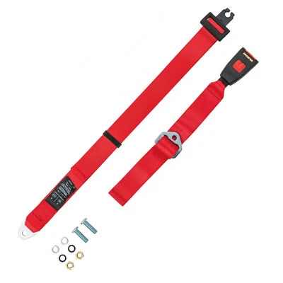 Cinturón de seguridad ajustable 2 puntos para Skoda Octavia en rojo Foto 1 de 4