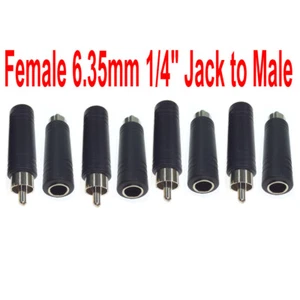 8pcs Female 6.35mm 1/4" Jack to Male RCA Connector Converter Audio Adapter US - Picture 1 of 5