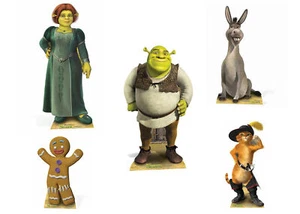 Shrek Official Cardboard Cutout Collection - Set of 5 includes Fiona and Donkey - Picture 1 of 2