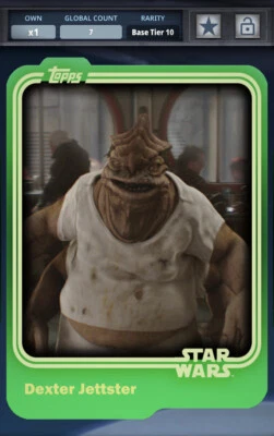 Star Wars Card Trader Dexter  Jettster  Digital Card 7cc count SWCT - Image 1 of 2