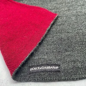 Dolce & Gabbana Scarf Gray and Wine 2 Sided 2 Ply Minimalist Warm Soft COA - Picture 1 of 14