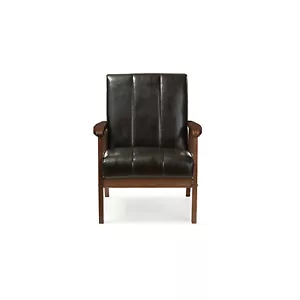 Baxton Studio Nikko Mid-Century Modern Scandinavian Style Wooden Lounge Chair - Picture 1 of 5