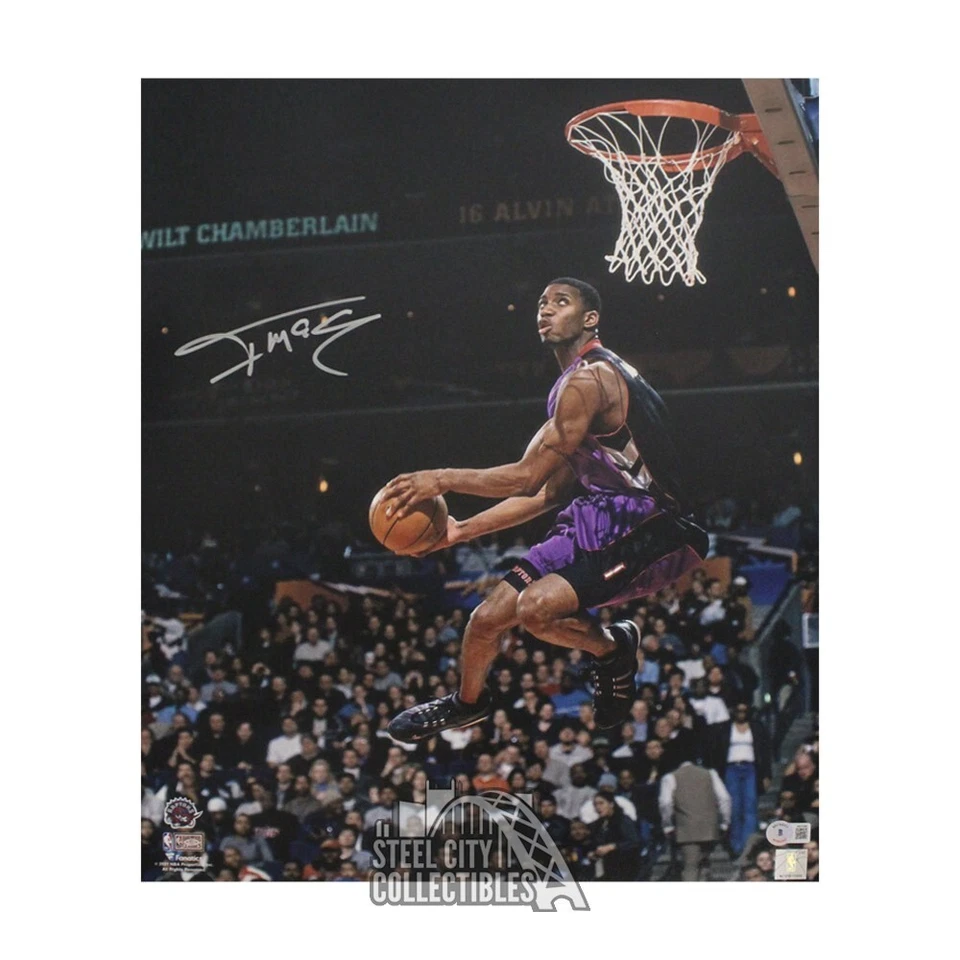 Foto de baloncesto autografiada por Tracy McGrady Toronto 16x20 - BAS (camiseta púrpura) Foto 1 de 1