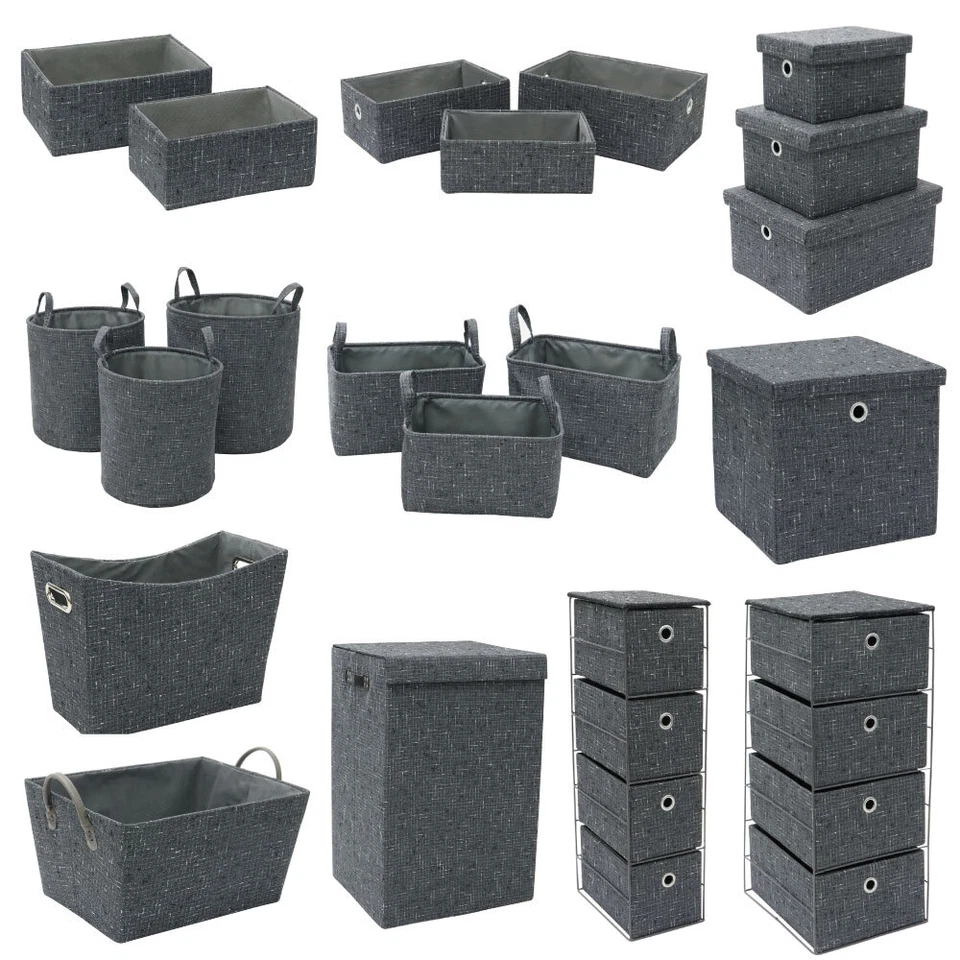 JVL Shadow Rectangular Fabric Storage Collection - Image 1 of 1