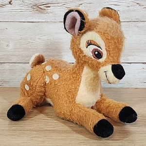 Disney Store FUZZY BAMBI liegendes Stofftier Spielzeug 6 Zoll Mini Bohne Plüsch - Bild 1 von 4