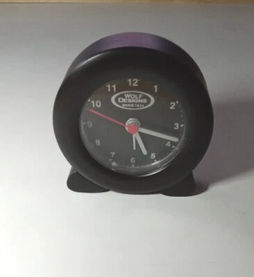 Wolf Designs Black Travel Alarm Clock with Case Free Shipping - Image 1 of 4