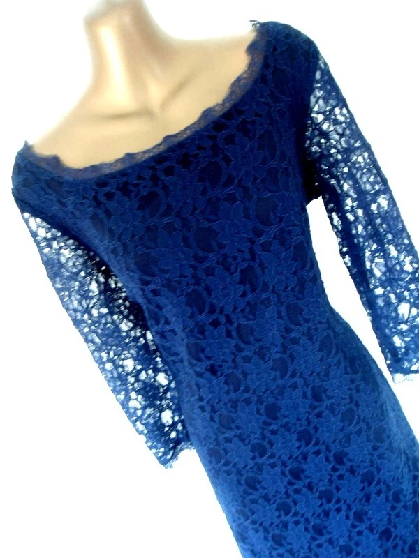 Christmas dress Joseph Ribkoff pencil dress 14 navy lave 3/4 sleeves  (8521 - Image 1 of 4