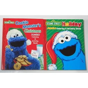 Sesame Street Cookie Monster's Christmas & Holiday Jumbo Coloring Activity Books - Imagen 1 de 1