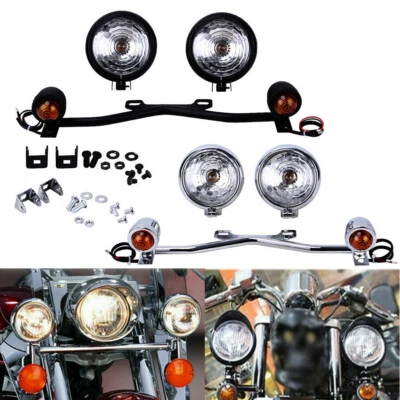 Barra de luces antiniebla luz de señal de giro de conducción de paso universal para Harley Honda Foto 1 de 4