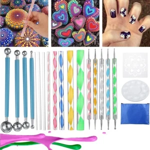 20Pcs Mandala Dotting Tools Rock Painting Kits Art Pen Paint Stencil Dot Nail - Foto 1 di 8