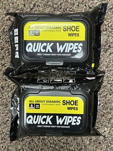 2 Pack 60 Pcs Sneaker Shoe Dirt Cleaner Quick Wipes Disposable Travel Portable - Picture 1 of 3
